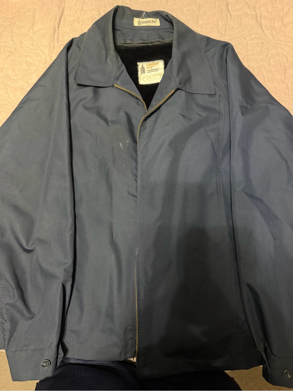 London Fog Men's Dark Blue Windbreaker Jacket Vintage
